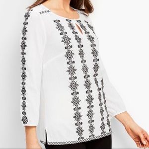 Talbots Women Embroidered Tunic Top.